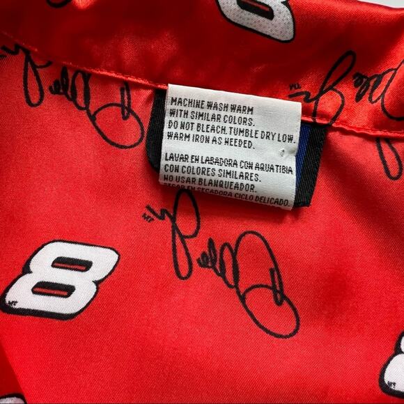 Dale‎ Earnhardt Jr. Satin Pajama Top Red Size M Short Sleeve Nascar Sleepwear - Picture 7 of 8